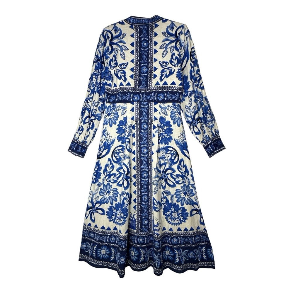 New Caroline Constas Maxi Dress Women's Small Linen Blend Resort Luxury Beach - Picture 4 of 11